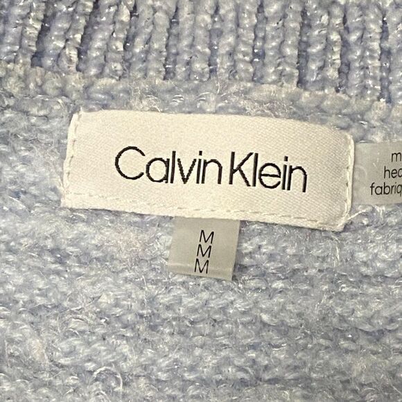 Calvin Klein Plush Sweater Solid Blue Size Medium - Picture 4 of 6
